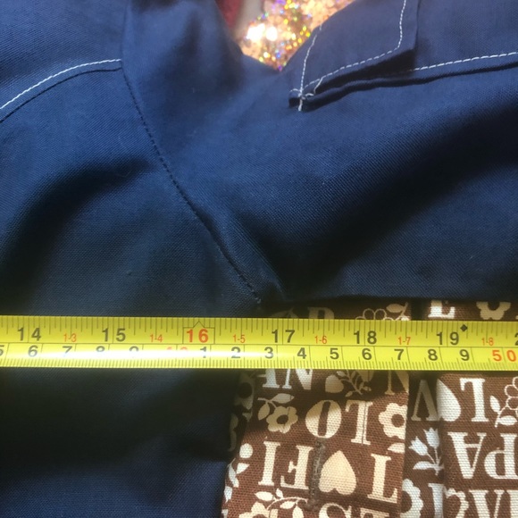 Vtg 60s stitch mod shirt dress navy mini gogo XXS - Picture 3 of 6